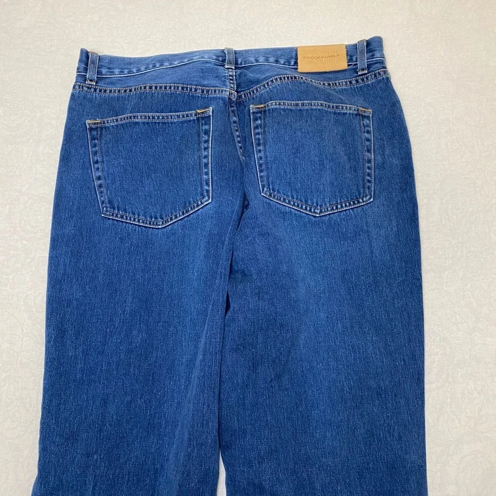 Faconnable Men's Straight Leg Blue Jeans 38L Cotton Made in Macau Design France - Picture 4 of 10